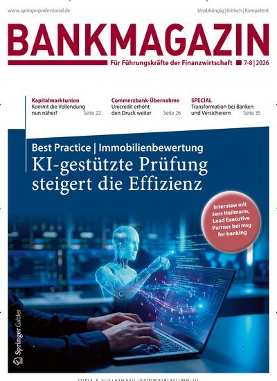 Titelbild der Ausgabe 7/2026 von Bankmagazin. Diese Zeitschrift und viele weitere Businessmagazine als Abo oder epaper bei United Kiosk online kaufen.