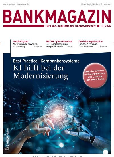 Titelbild der Ausgabe 10/2026 von Bankmagazin. Diese Zeitschrift und viele weitere Businessmagazine als Abo oder epaper bei United Kiosk online kaufen.