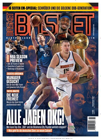 Titelbild der Ausgabe 11/2025 von Basket. Diese Zeitschrift und viele weitere Sportmagazine als Abo oder epaper bei United Kiosk online kaufen.