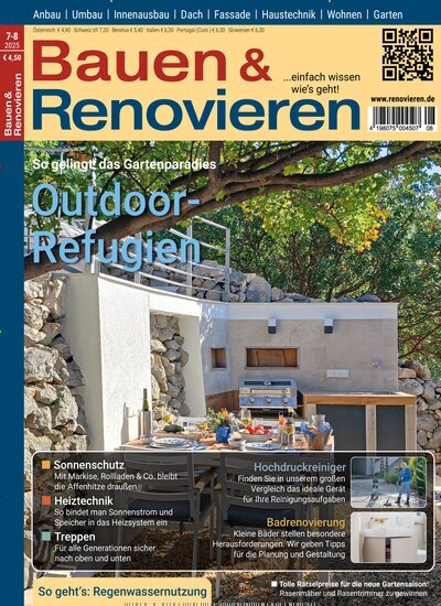 Titelbild der Ausgabe 8/2025 von Bauen & Renovieren. Diese Zeitschrift und viele weitere Gartenzeitschriften und Wohnzeitschriften als Abo oder epaper bei United Kiosk online kaufen.
