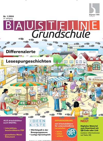 Titelbild der Ausgabe 1/2024 von Bausteine Grundschule. Diese Zeitschrift und viele weitere Zeitschriften für Pädagogik als Abo oder epaper bei United Kiosk online kaufen.