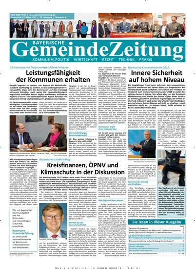 Titelbild der Ausgabe 6/2023 von Bayerische Gemeindezeitung. Diese Zeitschrift und viele weitere Wirtschaftsmagazine und Politikmagazine als Abo oder epaper bei United Kiosk online kaufen.