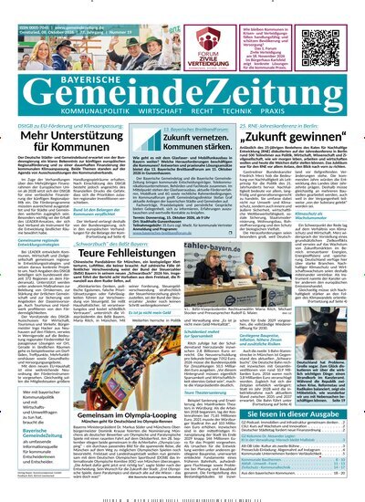 Titelbild der Ausgabe 19/2026 von Bayerische Gemeindezeitung. Diese Zeitschrift und viele weitere Wirtschaftsmagazine und Politikmagazine als Abo oder epaper bei United Kiosk online kaufen.