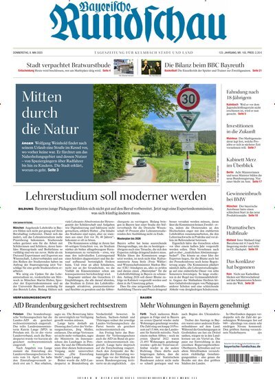 Titelbild der Ausgabe 105/2025 von Bayerische Rundschau. Diese Zeitschrift und viele weitere Zeitungsabos als Abo oder epaper bei United Kiosk online kaufen.