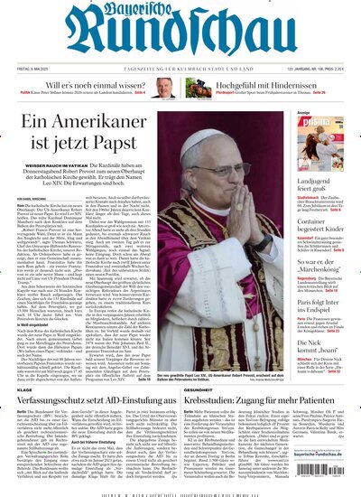 Titelbild der Ausgabe 106/2025 von Bayerische Rundschau. Diese Zeitschrift und viele weitere Zeitungsabos als Abo oder epaper bei United Kiosk online kaufen.