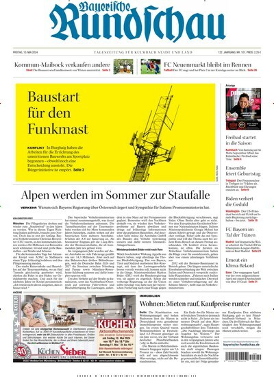 Titelbild der Ausgabe 107/2024 von Bayerische Rundschau. Diese Zeitschrift und viele weitere Zeitungsabos als Abo oder epaper bei United Kiosk online kaufen.