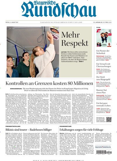 Titelbild der Ausgabe 187/2025 von Bayerische Rundschau. Diese Zeitschrift und viele weitere Zeitungsabos als Abo oder epaper bei United Kiosk online kaufen.