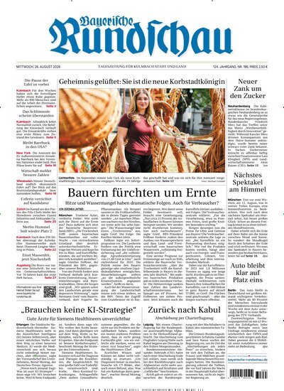 Titelbild der Ausgabe 196/2026 von Bayerische Rundschau. Diese Zeitschrift und viele weitere Zeitungsabos als Abo oder epaper bei United Kiosk online kaufen.