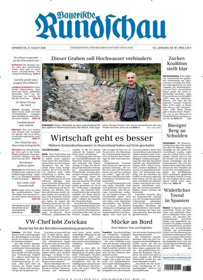 Titelbild der Ausgabe 197/2026 von Bayerische Rundschau. Diese Zeitschrift und viele weitere Zeitungsabos als Abo oder epaper bei United Kiosk online kaufen.