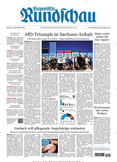 Titelbild der Ausgabe 206/2026 von Bayerische Rundschau. Diese Zeitschrift und viele weitere Zeitungsabos als Abo oder epaper bei United Kiosk online kaufen.