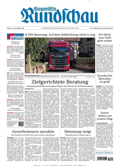 Titelbild der Ausgabe 239/2026 von Bayerische Rundschau. Diese Zeitschrift und viele weitere Zeitungsabos als Abo oder epaper bei United Kiosk online kaufen.