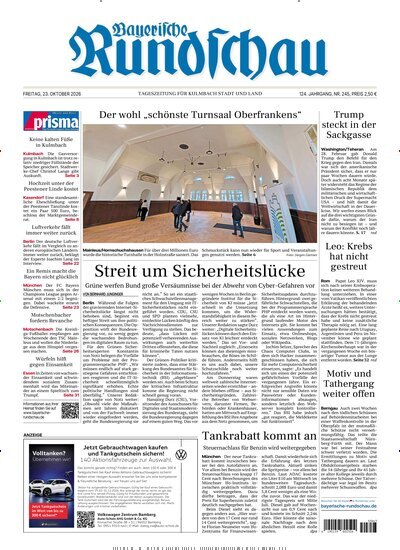 Titelbild der Ausgabe 245/2026 von Bayerische Rundschau. Diese Zeitschrift und viele weitere Zeitungsabos als Abo oder epaper bei United Kiosk online kaufen.
