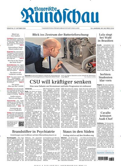Titelbild der Ausgabe 248/2026 von Bayerische Rundschau. Diese Zeitschrift und viele weitere Zeitungsabos als Abo oder epaper bei United Kiosk online kaufen.