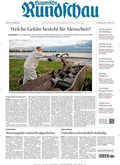 Titelbild der Ausgabe 253/2025 von Bayerische Rundschau. Diese Zeitschrift und viele weitere Zeitungsabos als Abo oder epaper bei United Kiosk online kaufen.