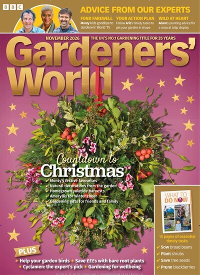 Titelbild der Ausgabe 11/2026 von BBC Gardeners World UK. Diese Zeitschrift und viele weitere Gartenzeitschriften und Wohnzeitschriften als Abo oder epaper bei United Kiosk online kaufen.