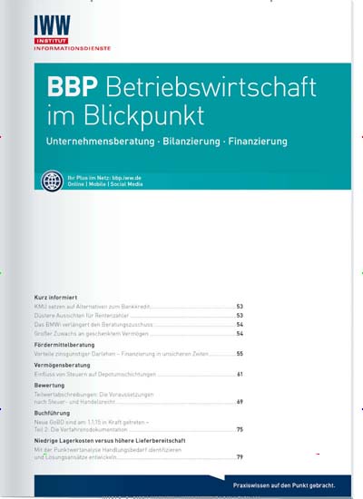 Titelbild der Ausgabe 1/2021 von BBP Betriebswirtschaft im Blickpunkt. Diese Zeitschrift und viele weitere Businessmagazine als Abo oder epaper bei United Kiosk online kaufen.