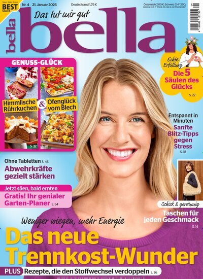 Titelbild der Ausgabe 4/2026 von bella. Diese Zeitschrift und viele weitere Frauenzeitschriften als Abo oder epaper bei United Kiosk online kaufen.