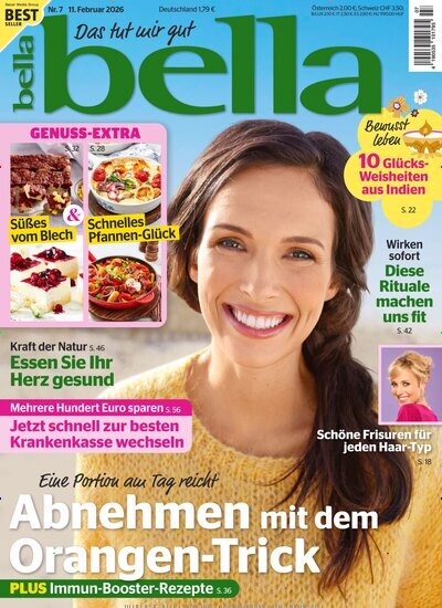 Titelbild der Ausgabe 7/2026 von bella. Diese Zeitschrift und viele weitere Frauenzeitschriften als Abo oder epaper bei United Kiosk online kaufen.