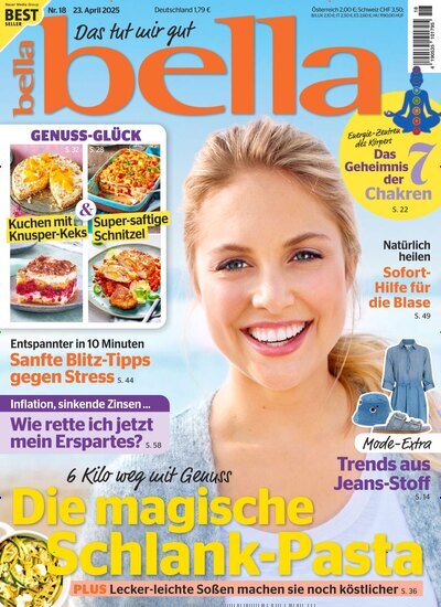 Titelbild der Ausgabe 18/2025 von bella. Diese Zeitschrift und viele weitere Frauenzeitschriften als Abo oder epaper bei United Kiosk online kaufen.