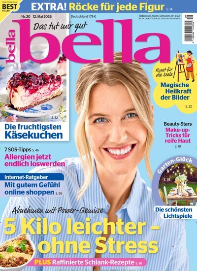 Titelbild der Ausgabe 20/2026 von bella. Diese Zeitschrift und viele weitere Frauenzeitschriften als Abo oder epaper bei United Kiosk online kaufen.