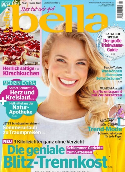 Titelbild der Ausgabe 24/2023 von bella. Diese Zeitschrift und viele weitere Frauenzeitschriften als Abo oder epaper bei United Kiosk online kaufen.