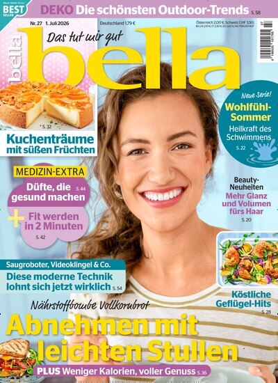 Titelbild der Ausgabe 27/2026 von bella. Diese Zeitschrift und viele weitere Frauenzeitschriften als Abo oder epaper bei United Kiosk online kaufen.