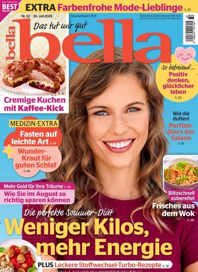 Titelbild der Ausgabe 32/2025 von bella. Diese Zeitschrift und viele weitere Frauenzeitschriften als Abo oder epaper bei United Kiosk online kaufen.