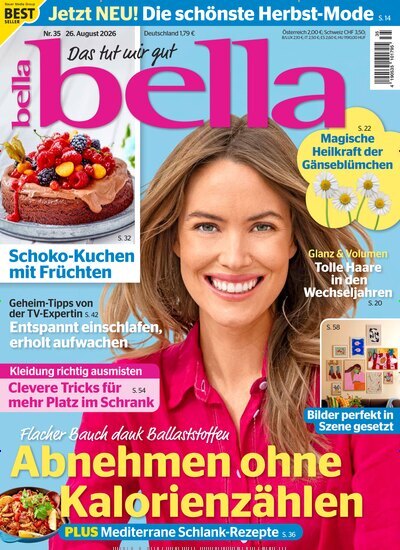 Titelbild der Ausgabe 35/2026 von bella. Diese Zeitschrift und viele weitere Frauenzeitschriften als Abo oder epaper bei United Kiosk online kaufen.