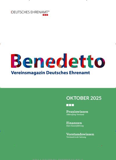 Titelbild der Ausgabe 10/2025 von Benedetto. Diese Zeitschrift und viele weitere Businessmagazine als Abo oder epaper bei United Kiosk online kaufen.