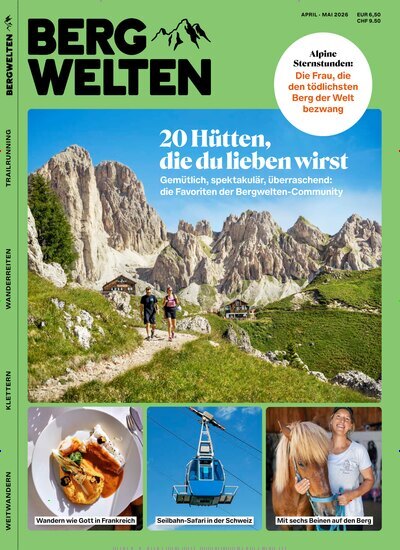 Titelbild der Ausgabe 2/2026 von Bergwelten. Diese Zeitschrift und viele weitere Sportmagazine als Abo oder epaper bei United Kiosk online kaufen.