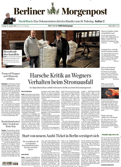 Titelbild der Ausgabe 15/2026 von Berliner Morgenpost. Diese Zeitschrift und viele weitere Zeitungsabos als Abo oder epaper bei United Kiosk online kaufen.