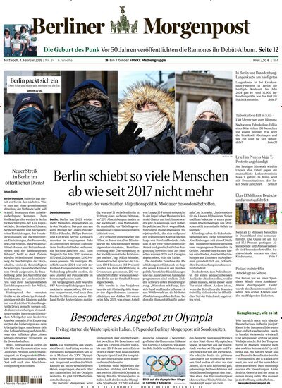 Titelbild der Ausgabe 34/2026 von Berliner Morgenpost. Diese Zeitschrift und viele weitere Zeitungsabos als Abo oder epaper bei United Kiosk online kaufen.