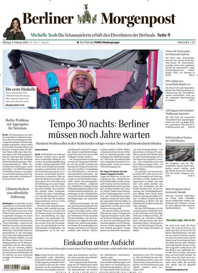 Titelbild der Ausgabe 39/2026 von Berliner Morgenpost. Diese Zeitschrift und viele weitere Zeitungsabos als Abo oder epaper bei United Kiosk online kaufen.