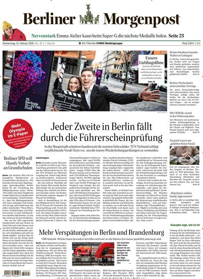 Titelbild der Ausgabe 42/2026 von Berliner Morgenpost. Diese Zeitschrift und viele weitere Zeitungsabos als Abo oder epaper bei United Kiosk online kaufen.