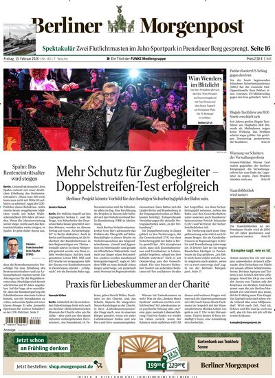 Titelbild der Ausgabe 43/2026 von Berliner Morgenpost. Diese Zeitschrift und viele weitere Zeitungsabos als Abo oder epaper bei United Kiosk online kaufen.
