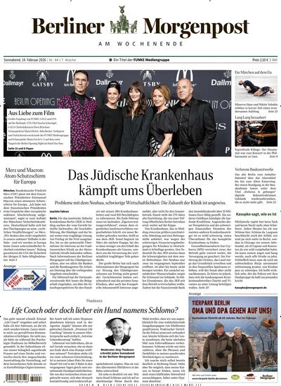 Titelbild der Ausgabe 44/2026 von Berliner Morgenpost. Diese Zeitschrift und viele weitere Zeitungsabos als Abo oder epaper bei United Kiosk online kaufen.