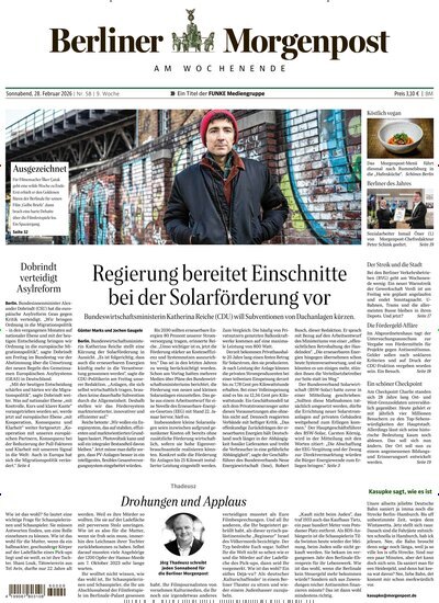 Titelbild der Ausgabe 58/2026 von Berliner Morgenpost. Diese Zeitschrift und viele weitere Zeitungsabos als Abo oder epaper bei United Kiosk online kaufen.