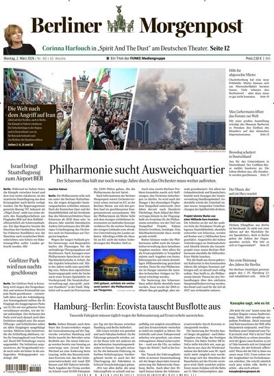 Titelbild der Ausgabe 60/2026 von Berliner Morgenpost. Diese Zeitschrift und viele weitere Zeitungsabos als Abo oder epaper bei United Kiosk online kaufen.