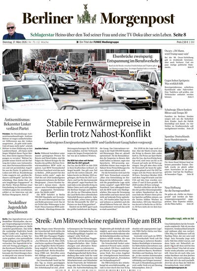 Titelbild der Ausgabe 75/2026 von Berliner Morgenpost. Diese Zeitschrift und viele weitere Zeitungsabos als Abo oder epaper bei United Kiosk online kaufen.