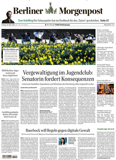 Titelbild der Ausgabe 78/2026 von Berliner Morgenpost. Diese Zeitschrift und viele weitere Zeitungsabos als Abo oder epaper bei United Kiosk online kaufen.