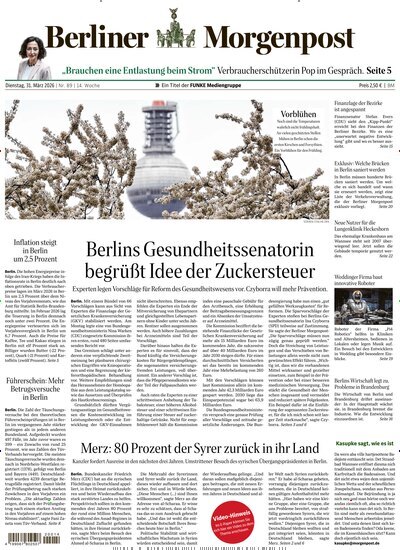 Titelbild der Ausgabe 89/2026 von Berliner Morgenpost. Diese Zeitschrift und viele weitere Zeitungsabos als Abo oder epaper bei United Kiosk online kaufen.