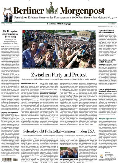 Titelbild der Ausgabe 117/2025 von Berliner Morgenpost. Diese Zeitschrift und viele weitere Zeitungsabos als Abo oder epaper bei United Kiosk online kaufen.