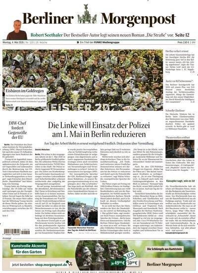 Titelbild der Ausgabe 120/2026 von Berliner Morgenpost. Diese Zeitschrift und viele weitere Zeitungsabos als Abo oder epaper bei United Kiosk online kaufen.