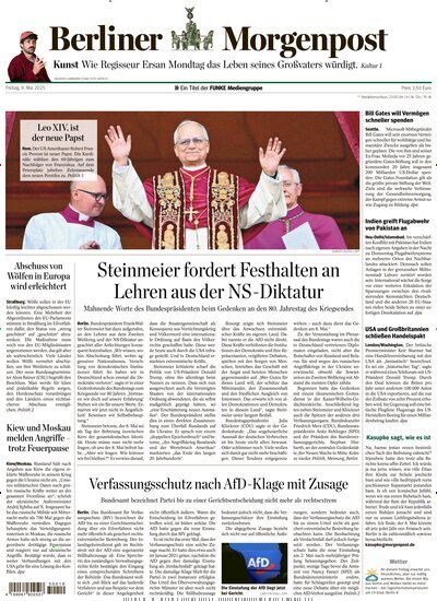 Titelbild der Ausgabe 123/2025 von Berliner Morgenpost. Diese Zeitschrift und viele weitere Zeitungsabos als Abo oder epaper bei United Kiosk online kaufen.