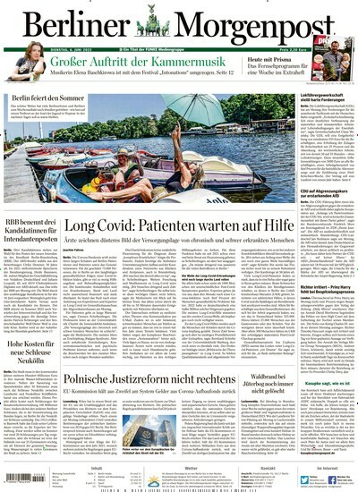 Titelbild der Ausgabe 149/2023 von Berliner Morgenpost. Diese Zeitschrift und viele weitere Zeitungsabos als Abo oder epaper bei United Kiosk online kaufen.