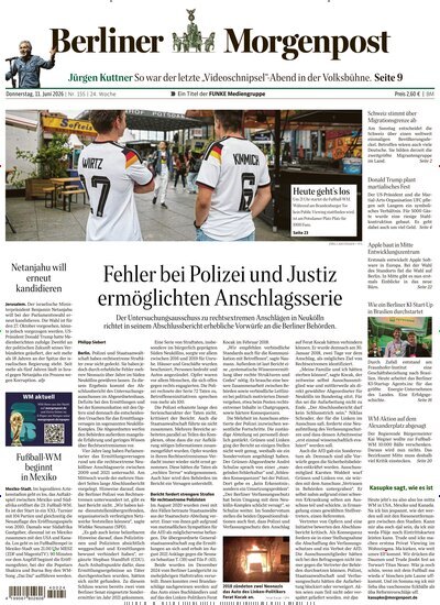 Titelbild der Ausgabe 156/2026 von Berliner Morgenpost. Diese Zeitschrift und viele weitere Zeitungsabos als Abo oder epaper bei United Kiosk online kaufen.