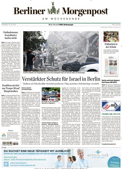 Titelbild der Ausgabe 157/2025 von Berliner Morgenpost. Diese Zeitschrift und viele weitere Zeitungsabos als Abo oder epaper bei United Kiosk online kaufen.