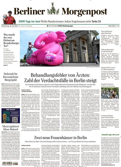 Titelbild der Ausgabe 163/2026 von Berliner Morgenpost. Diese Zeitschrift und viele weitere Zeitungsabos als Abo oder epaper bei United Kiosk online kaufen.