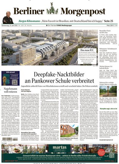 Titelbild der Ausgabe 170/2026 von Berliner Morgenpost. Diese Zeitschrift und viele weitere Zeitungsabos als Abo oder epaper bei United Kiosk online kaufen.