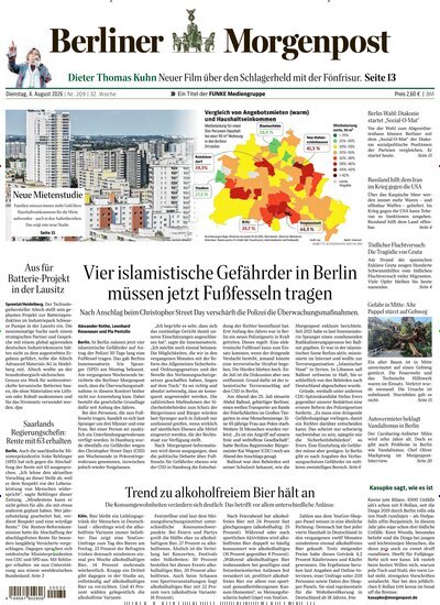 Titelbild der Ausgabe 210/2026 von Berliner Morgenpost. Diese Zeitschrift und viele weitere Zeitungsabos als Abo oder epaper bei United Kiosk online kaufen.